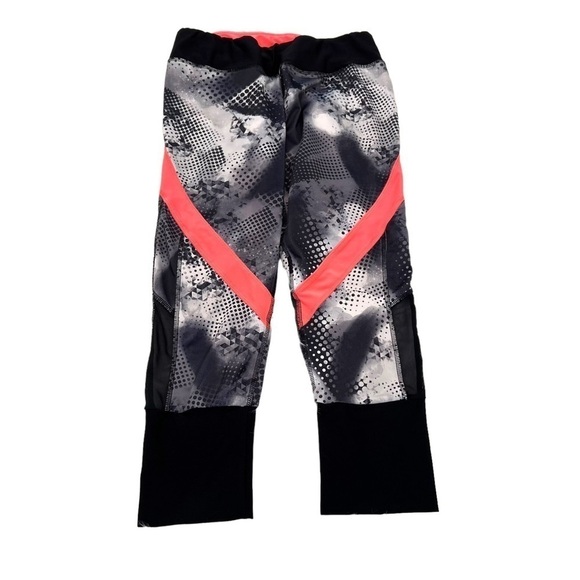 RBX Cropped Leggings Black Gray Neon Pink Mesh - Picture 1 of 10